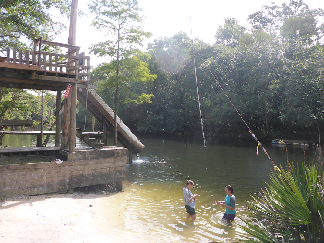 Rope swing and slide on Holmes Creek